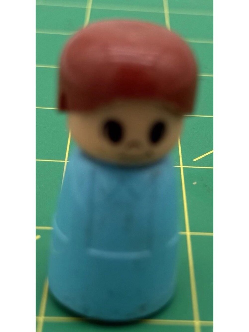1970s Vtg TOMY TOYS Playrail Rolling People Merry Go Copter Train Blue Figure